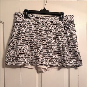 Black and white floral mini skirt